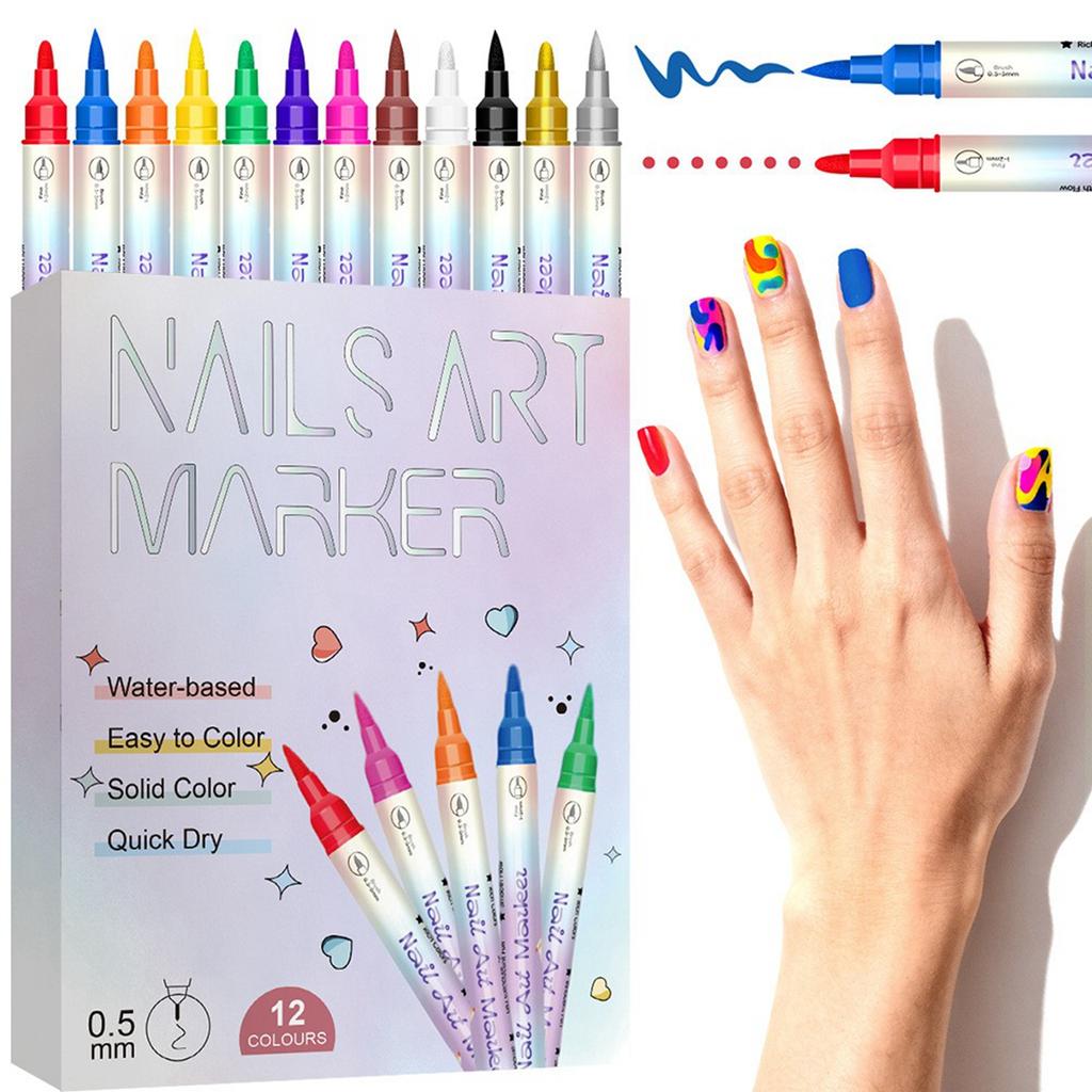 The DIY Nail Pen Is Easy To Use And Convenient For DIY Nail Coloring In Various Occasions. It Is A Multi-color Nail Pen,30ML