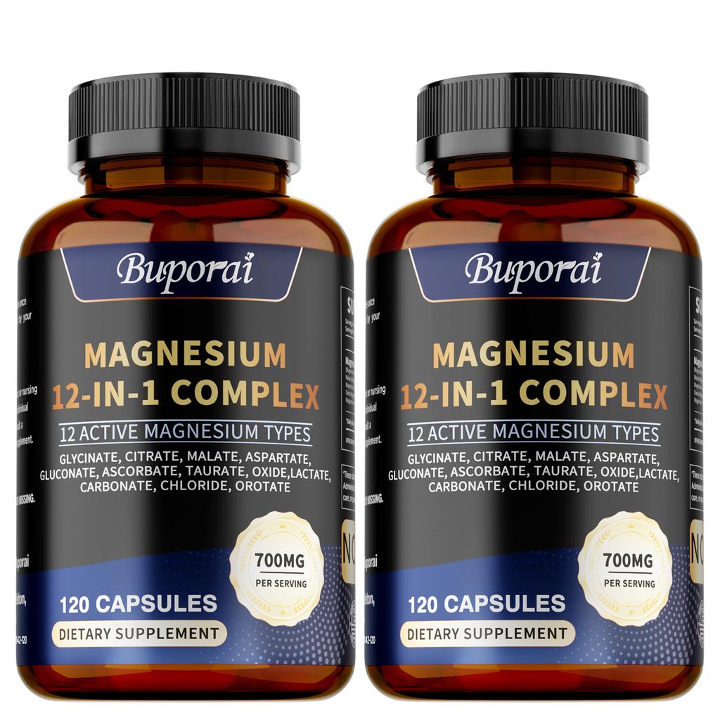 Complex Magnesium Capsules, 700mg Per Serving, a Blend of Various Magnesium Compounds, Adult Supplement, All-natural.