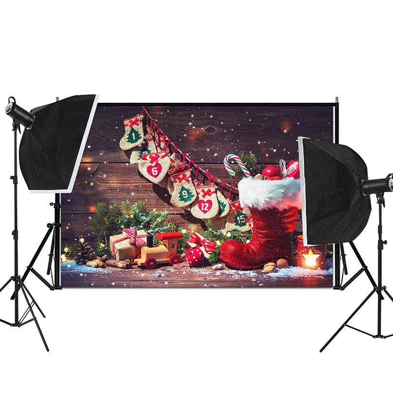 Christmas Photography Backdrop Vinyl Winter Snow Tree Fireplace Photo Background for Holiday Party Studio Kids Portrait Decoration
