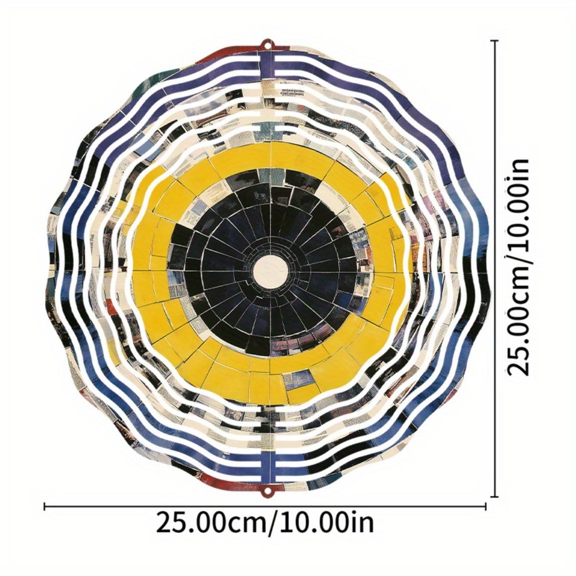 

10 Inch Hanging Metal Wind Spinner Outdoor Wind Chime for Patio Garden Balcony Decor with 360 Rotating Hook Artistic Gift Idea 01A