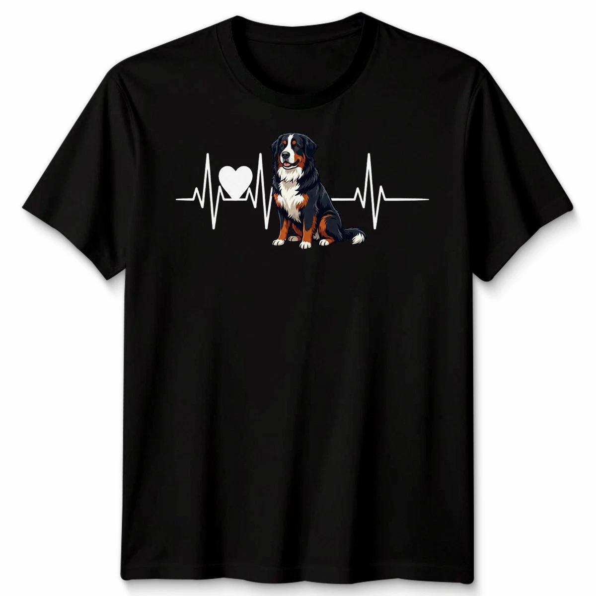 Bernese Mountain Dog Heartbeat Dogs Animals Men’s T-Shirt Women’s Tee 2XL