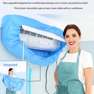 Cubierta de limpieza de aire acondicionado con tubo de drenaje y placas de soporte que evita salpicaduras Protección de la pared Cuerda elástica Bolsa de servicio de CA impermeable