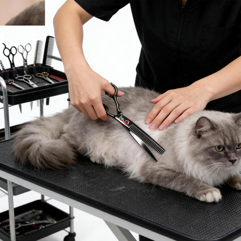 Sangelar 6.5 inch Colorful Pet Hair Scissors Thinning Scissors Pet Grooming Dog Scissors Professional Teddy Animal Hair Thinning Shear