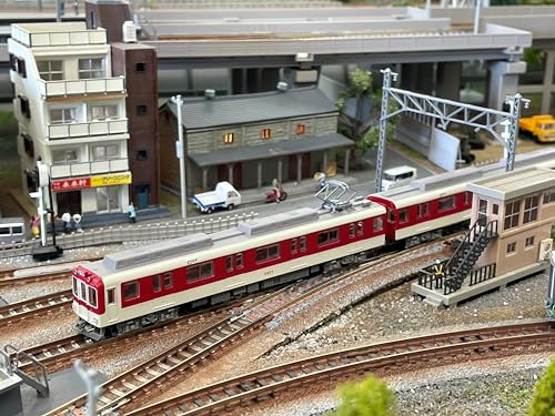 Mijn Stad Spoorlijn Collectie MT04 Kintetsu Spoorlijn Treinstel van 2 Wagens Diorama Benodigdheden