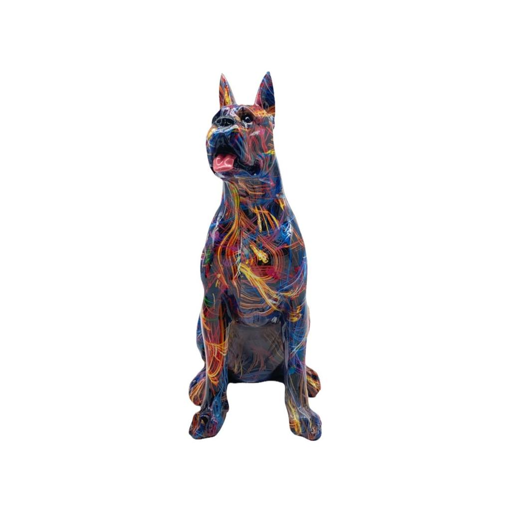 Bunte Dobermann-Ornamente Wohnzimmer Heimgebrauch Dekoration Harz-Handwerk Einweihungsgeschenkidee Bester Trend Langlebig Langlebig