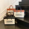Canvas bag women's new simple fashion letter printing handbag shoulder messenger bag tote bag