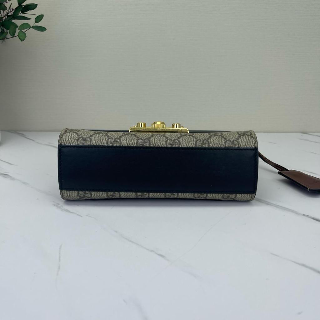 [Pre-Owned] Padlock Moonlight Treasure Box Series Metal Lock Logo Canvas And Leather Crossbody Bag Small - Excellent #1FHUW71