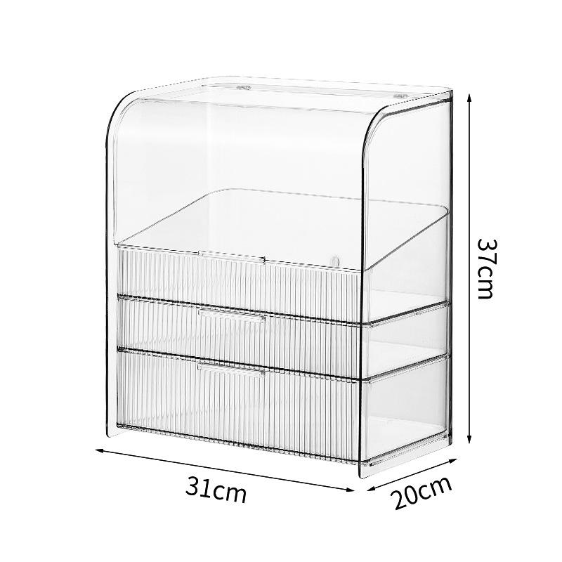 Transparent vanity case pet dustproof drawer Xiaohongshu same desktop finishing large-capacity cosmetic storage box