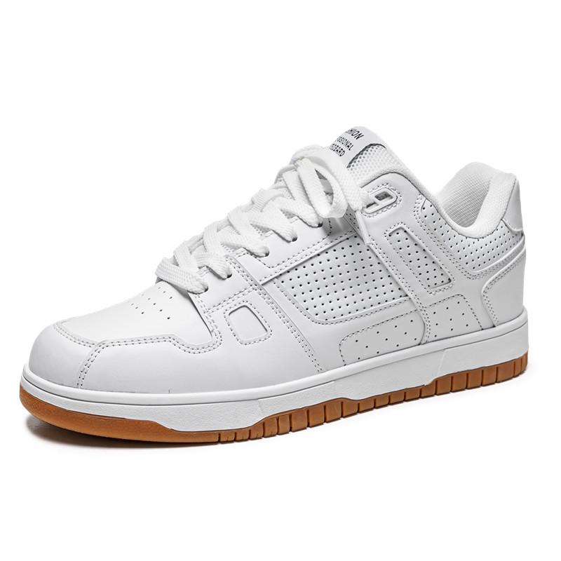 

Мужские кроссовки Вулканизированная обувь Универсальный дизайн со звездой Скейт Шнуровка Беговые Теннисные Спортивные туфли Повседневная уличная обувь для ходьбы 40 белый