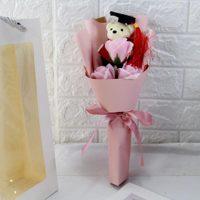 

Sunflower Bear Bouquet Bouquet Decoration Rose Cartoon Lovely Bear Birthday Party Graduation Gift Sunflower Soap Flower