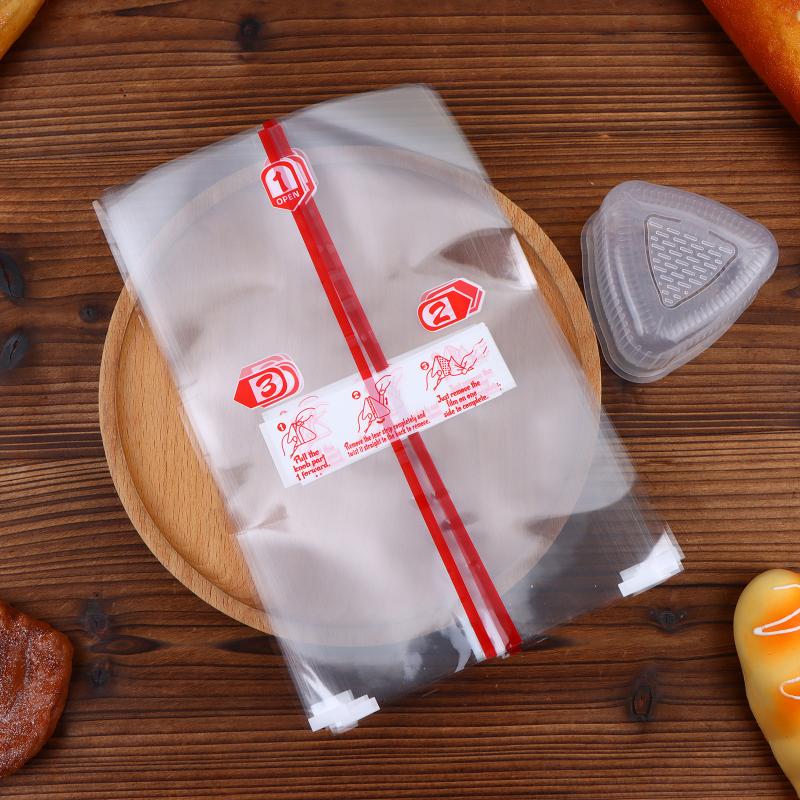 Bolsa de Embalaje Triangular para Bolas de Arroz de 200 Piezas con Pegatinas Molde Alga Marina Nori Onigiri Sushi Bolsas de Regalo de Plástico Accesorios Bento