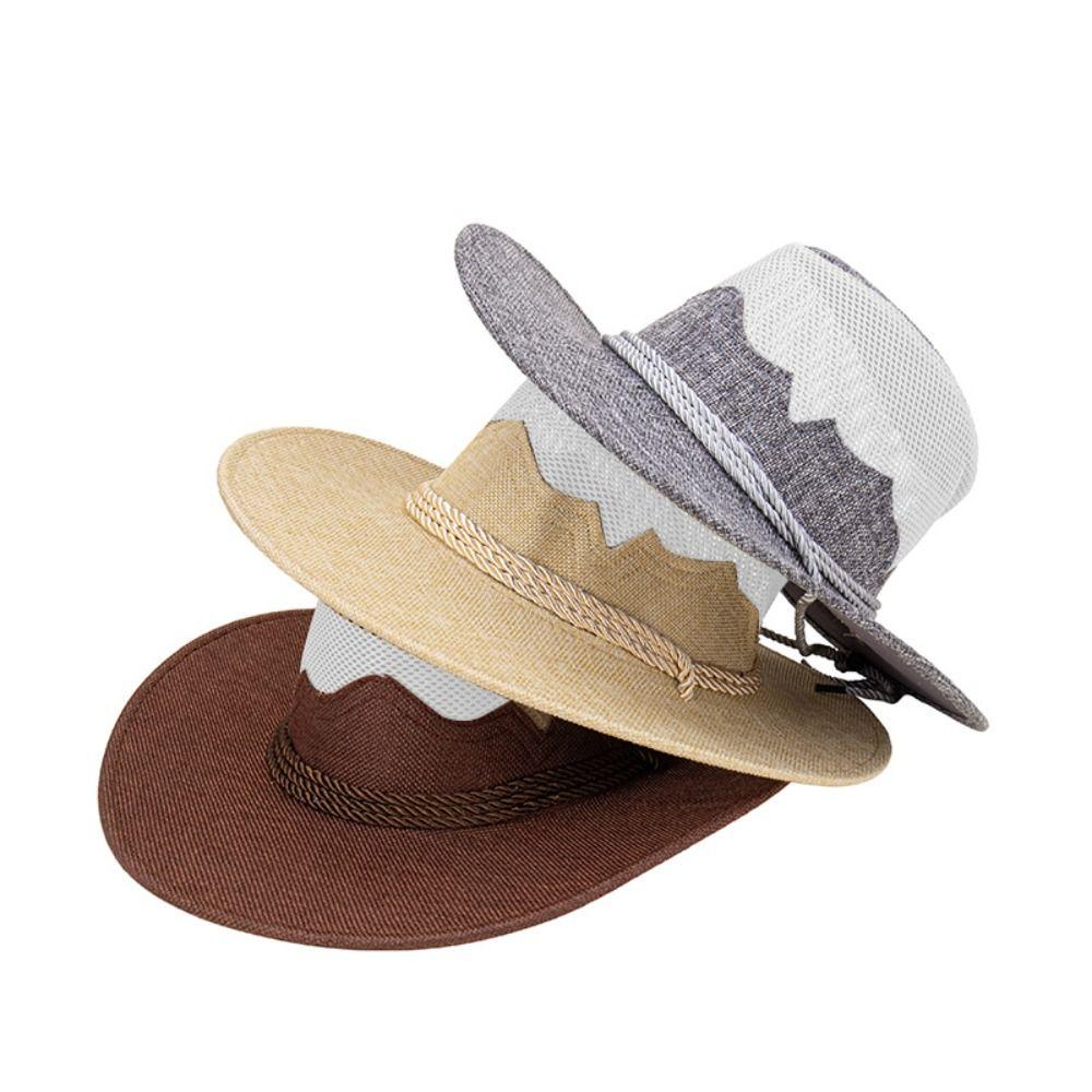 Summer Western Cowboy Hats Fishing Cowgirl Visor Cap Classic Sunscreen Bucket Hat  Outdoor