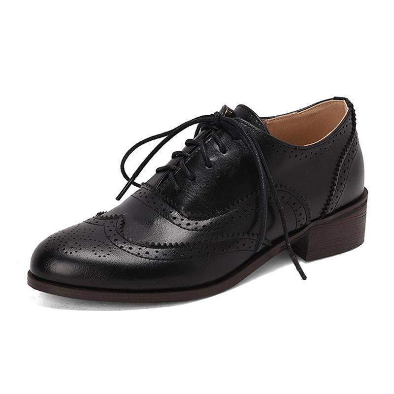 Red British Women Oxfords Mixed Color Pink Silver Mid Square Heel Brogues Flats Vintage Dress Party Lady Lace-up Patchwork Shoes