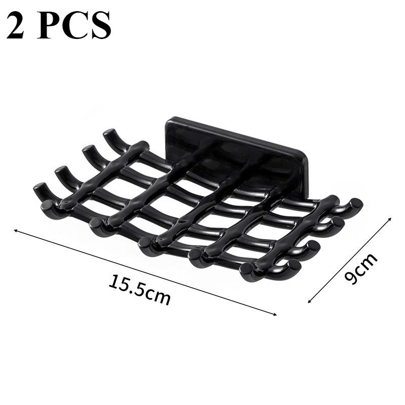 Luxury Wall Mounted Soap Box No Drill Drainage Shelf for Bathroom High End Soap Dish Rack with Hooks soap holder bathroom