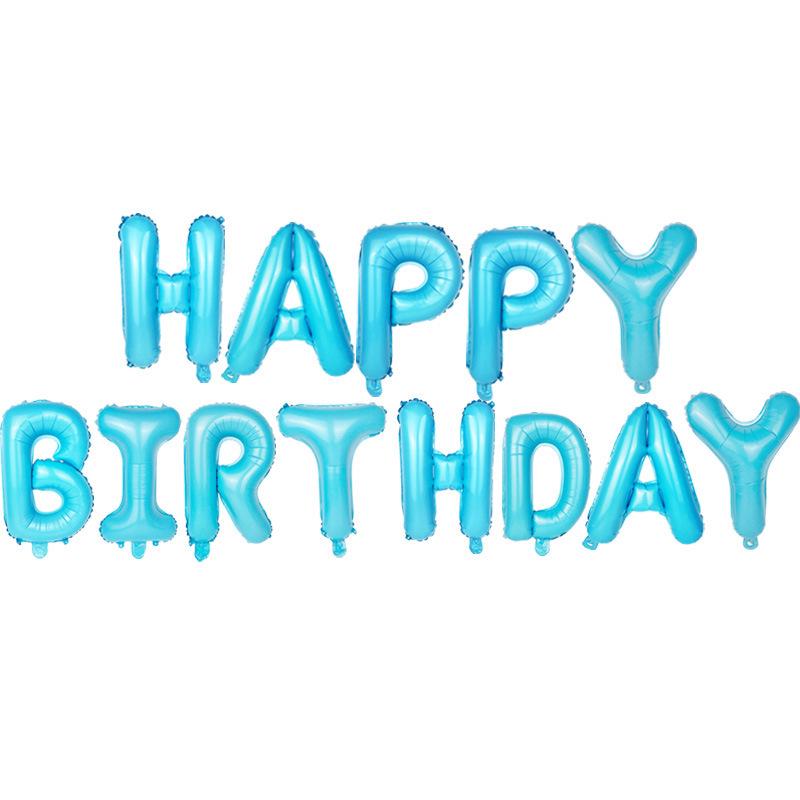 

16-дюймовый фон из воздушных шаров «С Днем рождения»: Набор буквенных шаров из алюминиевой фольги