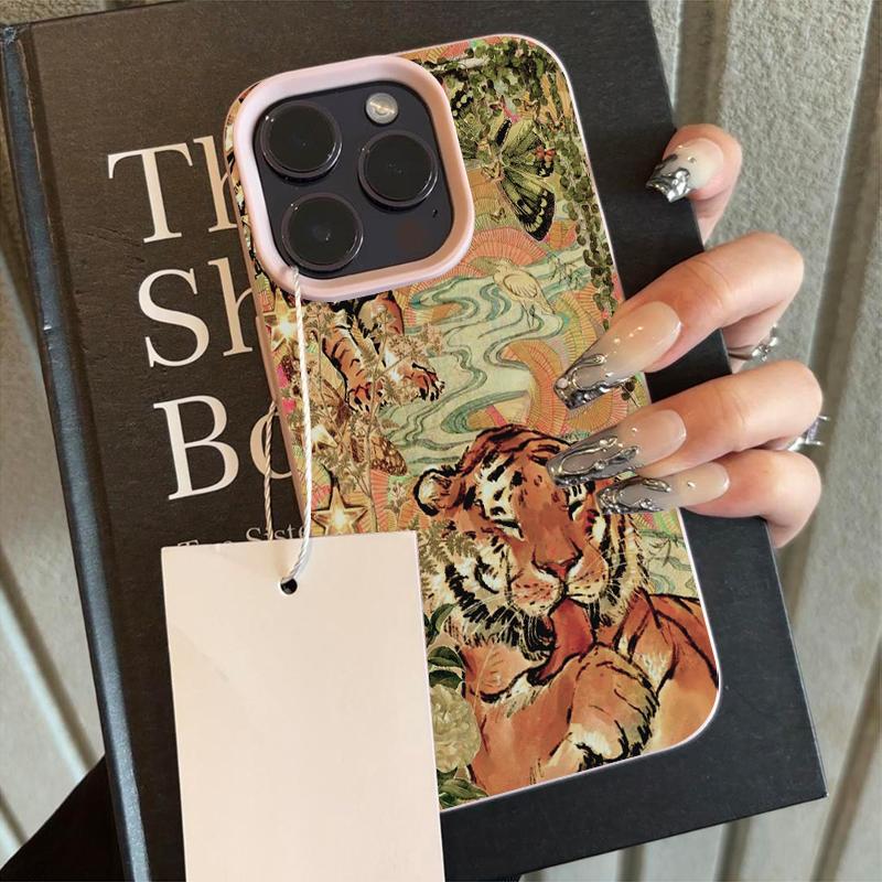 Creative Butterfly Tiger Pattern Phone Case For iPhone 17 Pro Max Cases iPhone 17 Air 16 15 14 13 12 11 XS XR X Silicone Cover