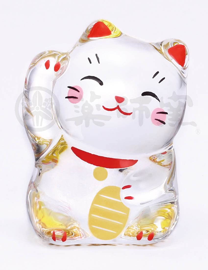 

Yakushigama Crystal Lucky Cat hand 3 pieces (right raised)