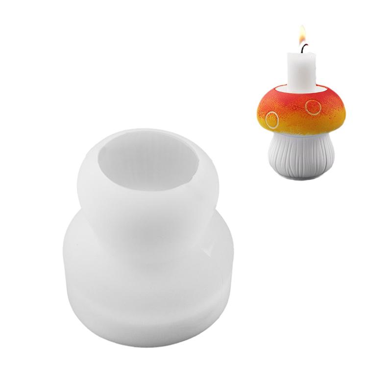 Mushroom Candle Silicone Mold 3D Mushroom Candlestick Silicone Mold Diy Handmade Vase Plaster Resin Candle Holder Home Decor