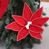 Sequins Flocking Christmas Glitter Flower Christmas Tree Ornaments  Merry Christmas Decorations
