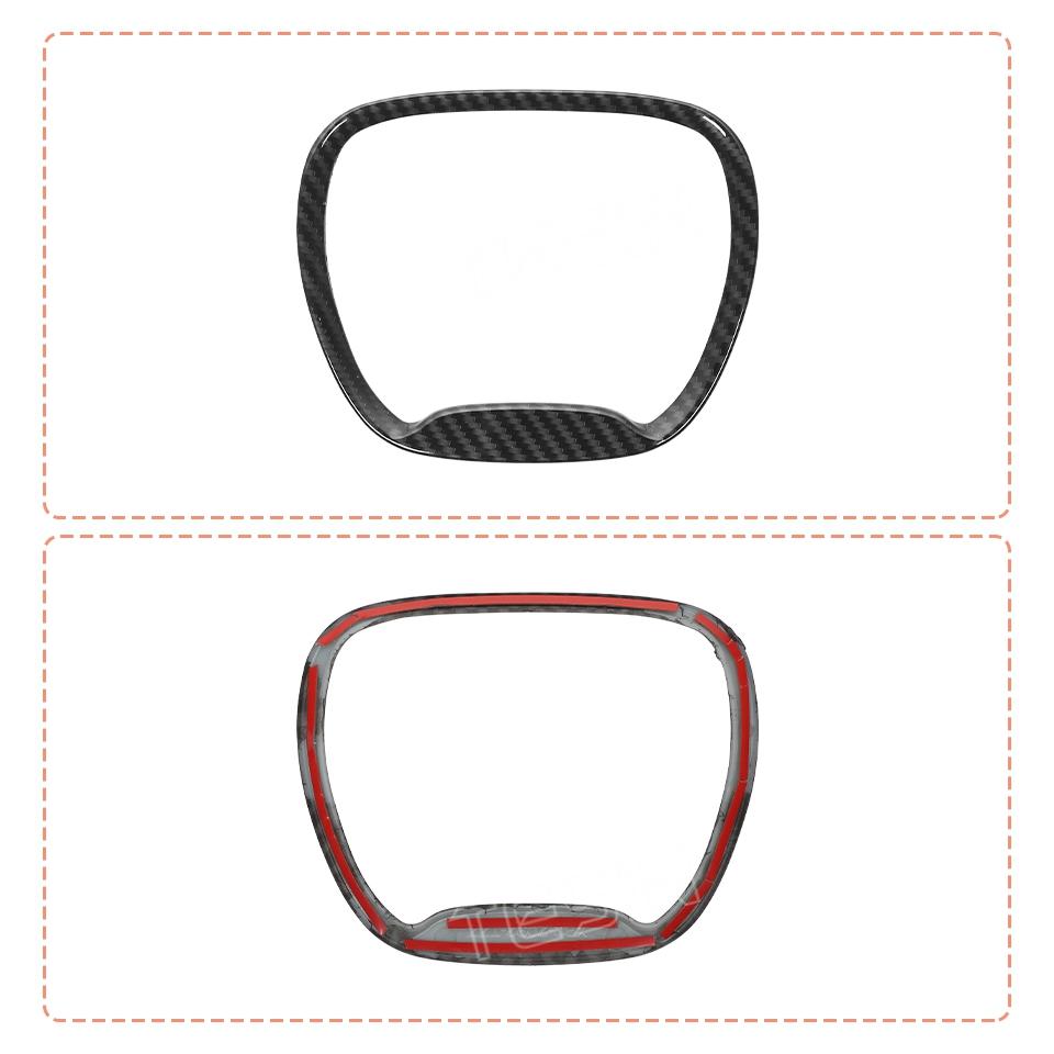 Car Carbon Fiber Grain Central Control Steering Wheel Gear Shift Decoration Cover for Dodge Charger 2015 Up Interior Accessories