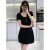 Chic Korean Summer Little Black Dress - Loose, Slimming, Versatile Pear-Shaped Casual Wear Skirt.