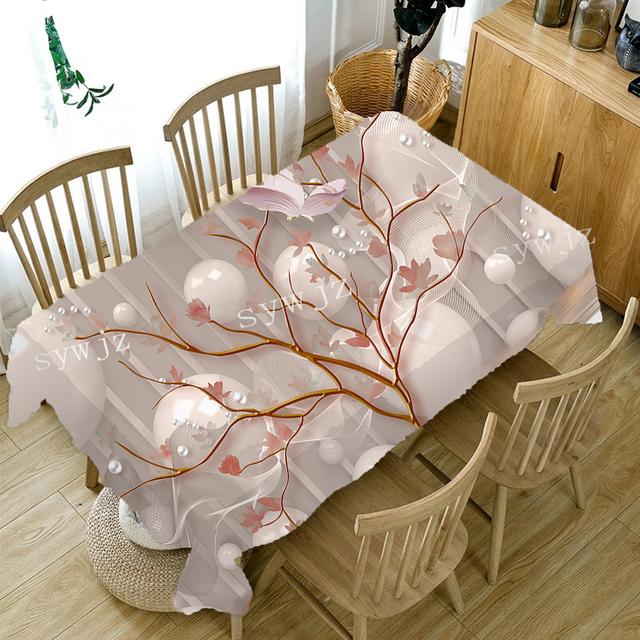 Beautiful Floral Pattern Tablecloth Bouquet Landscape Rectangular Tablecloth Birthday Party Dinner Home Decor Accessories