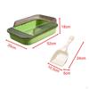 Cat Litter Box Kitten Pan Large Semi Enclosed Sandbox with High Side Durable Open Top Pet