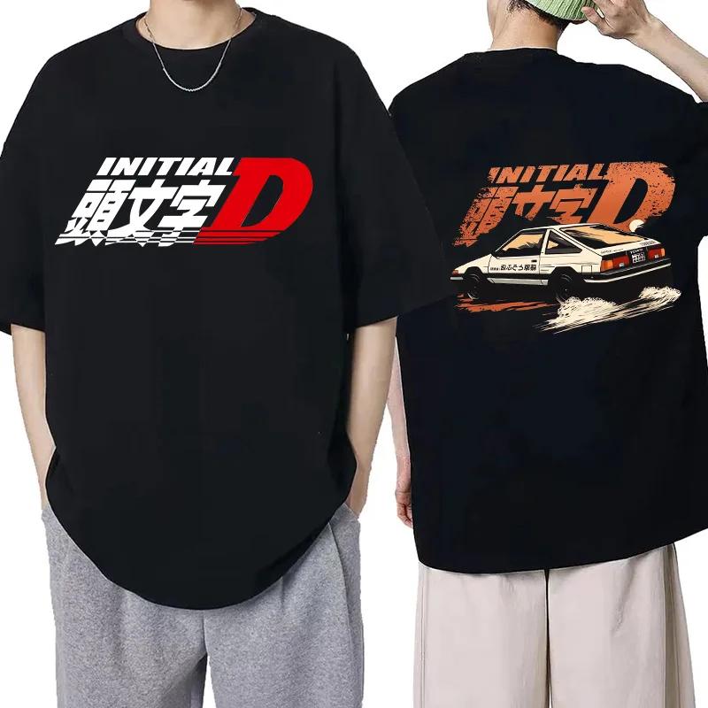 Japanese Anime Graphic Tee Shirt Cartoon Redsuns Gothic Tops Initial D EU Size TShirt Men AE86 Funny Harajuku Manga Tshirt Male