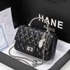 Advanced Leather Bag for Women, New Trendy Leather Bag, Fashionable and Versatile Diamond Grid Chain Bag, Hand-held Diagonal
