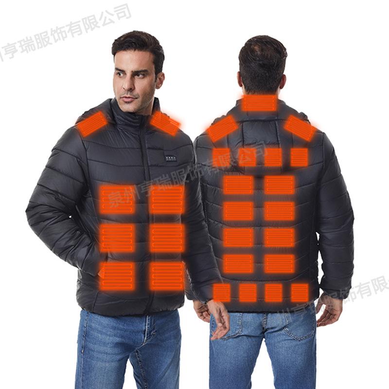 Smart Heated Winter Jacket: 27-Zone Temperature Control, Unisex Hooded Coat