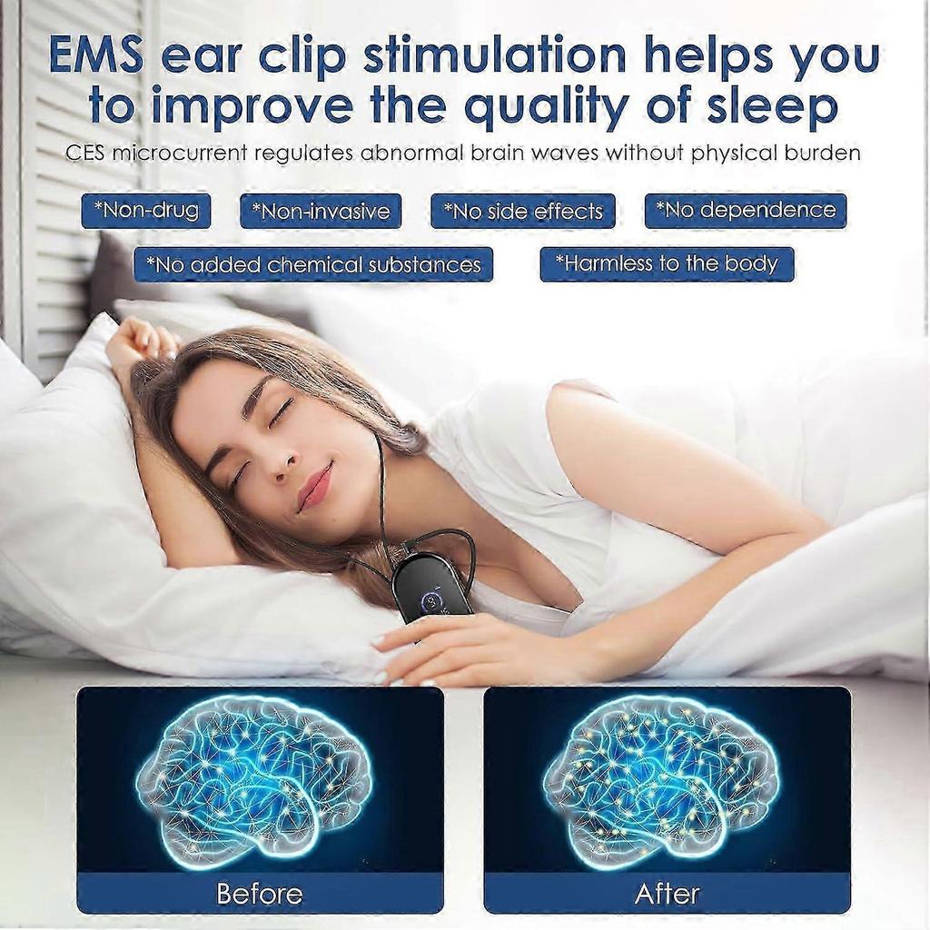 Nerve Stimulation Device with Ear Clips,Sleep Aids for Adults,Calm Carry Device for Insomnia Sleep with 3 Modes & 9-Level Adjustment