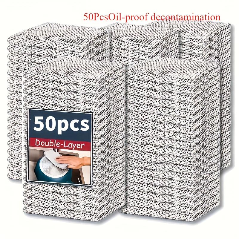 

50 шт. Современные кухонные скребки из нержавеющей стали, Не царапающая металлическая проволока для чистки, Многоразовые кухонные полотенца для влажной и чистой посуды, кастрюль и сковородок 50pcs