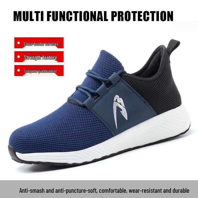 

Men s Worksite Safety Shoes - Breathable, Wear-Resistant, Anti-Smash/Puncture, Cushioned Comfort for All-Day Wear