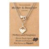 Silver Heart-shaped Letter Necklaces Mother's Day Parent-child Card Necklaces Stainless Steel Collarbone Chain Jewelry