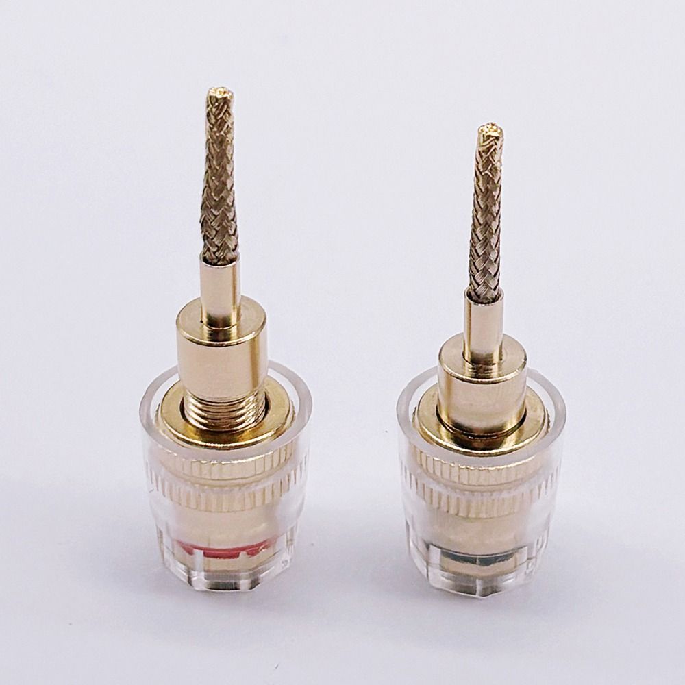 1Pair Copper 4mm Banana Female To 2mm Pin Connector Speaker Cable Connector  for Speaker Terminals