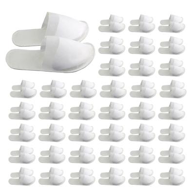 Disposable Nonwoven Perfect for Indoor One Size Fits 50 White Slippers, Lightweight, Portable, Guests, Use, Travel, All, Pairs,