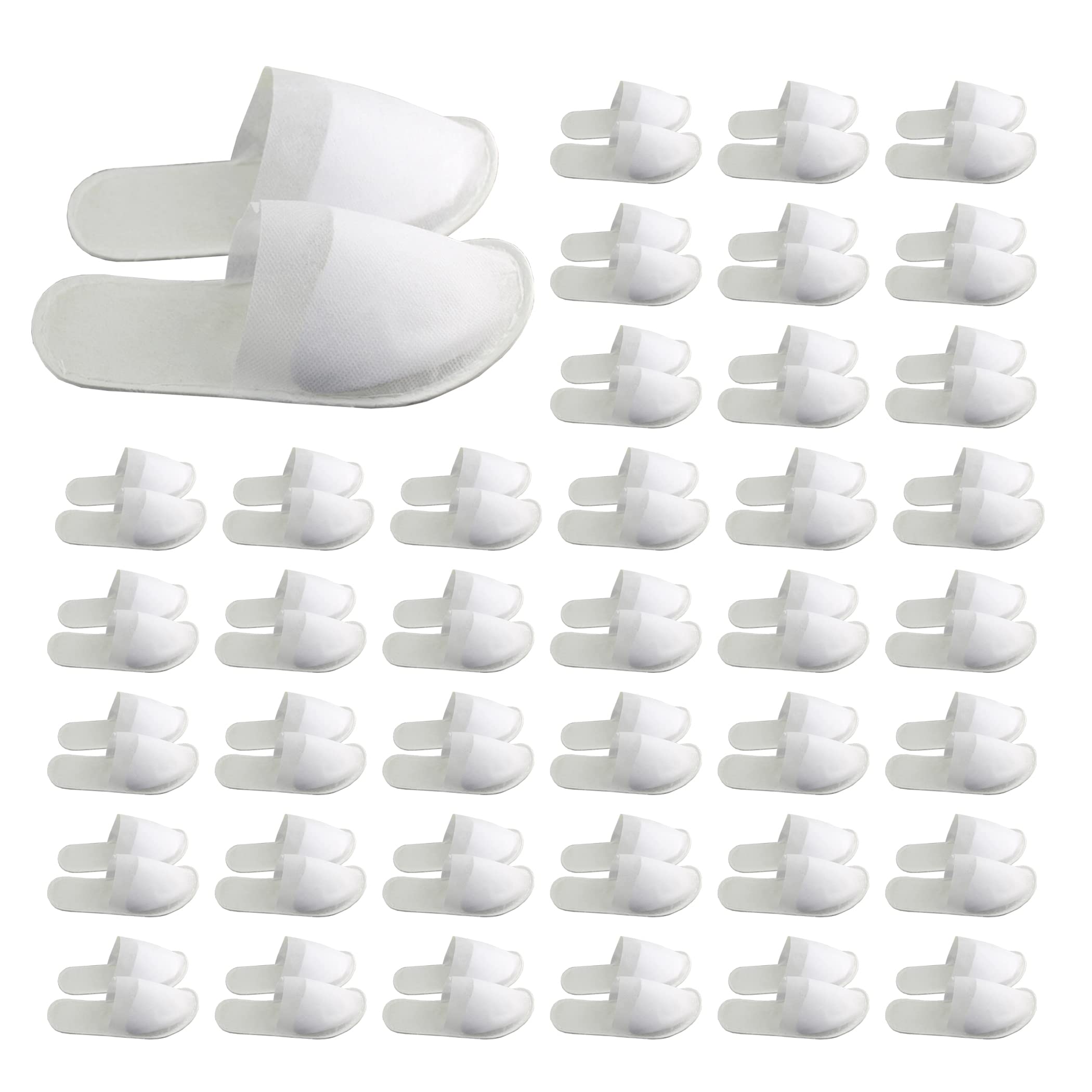 

HAMILO Одноразовые нетканые Идеально для помещений Один размер подходит 50 Белые тапочки, Легкие, Портативные, Гости, Использование, Путешествия, Все, Пары, белый