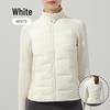Leichte nahtlose Damen-Laufjacke aus weißer Gänsedaune