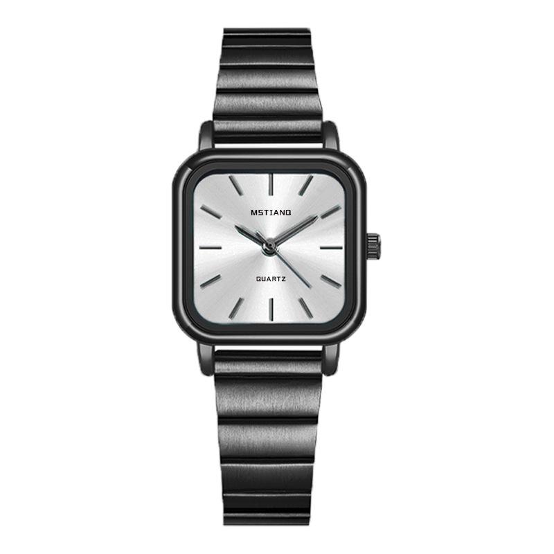 Hochwertige Uhr Weiblich High-School-Schüler Nische Leichter Luxus Quadratisch Einfach Französisches Temperament Stil Bambus-Stahlband Damen Uhr