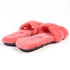 Great HERMES Mule Oran H Logo Fur Sandals Pink Sheepskin Leather 37 231288Z Used