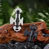 Stainless Steel Carabiner Keychain Multi Tool Bottle Opener Card for Outdoor Use Hiking Camping EDC Tool