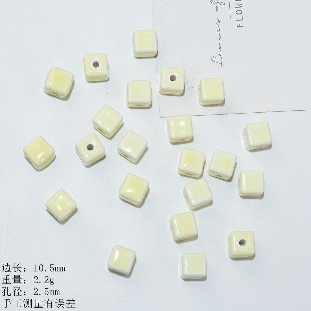 10Mm large square loose bead accessories ceramic necklace bracelet beaded material handmade creative DIY