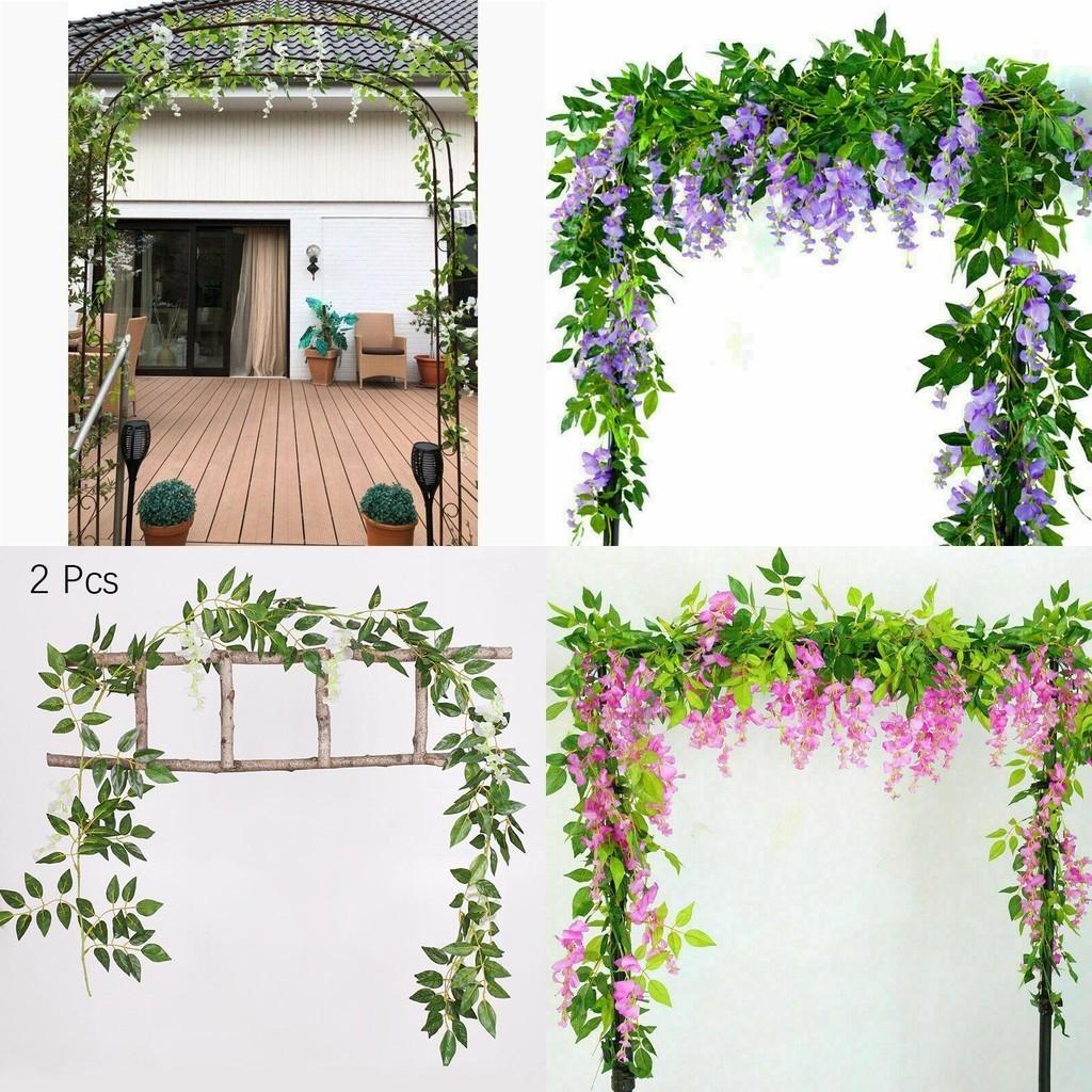 Lifelike 2x Artificial Wisteria Flower Vine With Stunning Colors For Home Decor