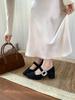 Chinese Style Embroidered High Heels Female Retro Mary Jane Square Head Single Shoes Female Versatile Fairy Style High-end Shoes Female