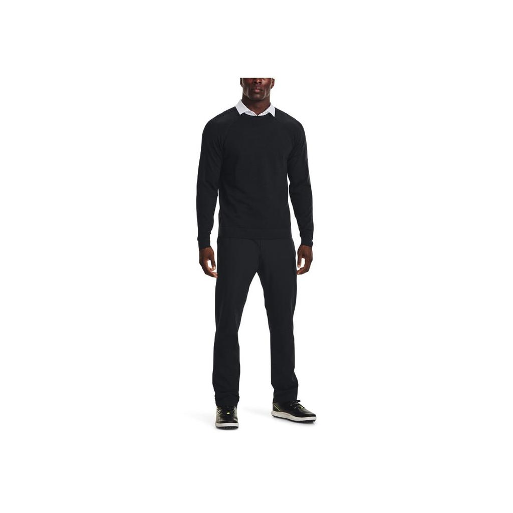 Under Armour Solid Color Crew Neck Sweater Men Sweater Black 1373684-001