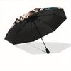 1pc Day of the Dead Skull & Flowers Artwork Automatic Opening and Closing Folding - A Good Choice for Gifts, Fashionable and Convenient Umbrella