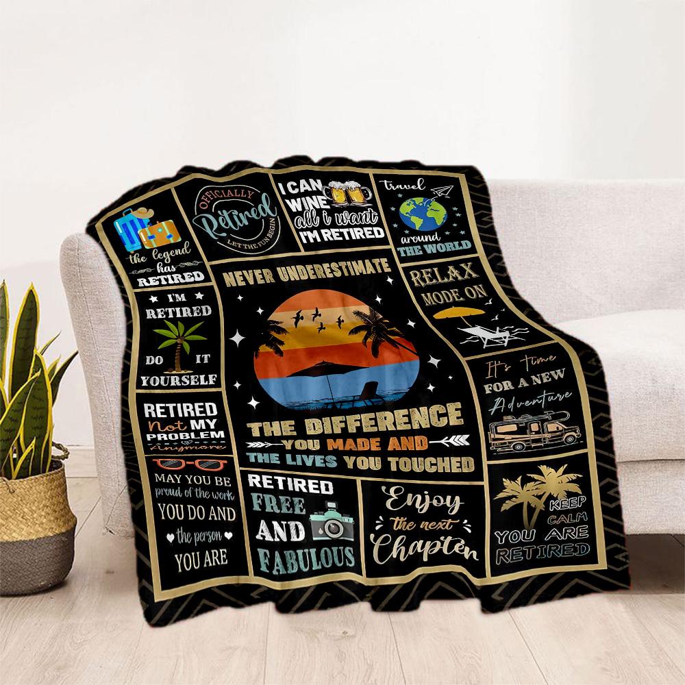 Retirement Journey Inspiration Blankets Are Suitable for Living Rooms,making Them an Ideal Choice for Outdoor Travel and Gifts.