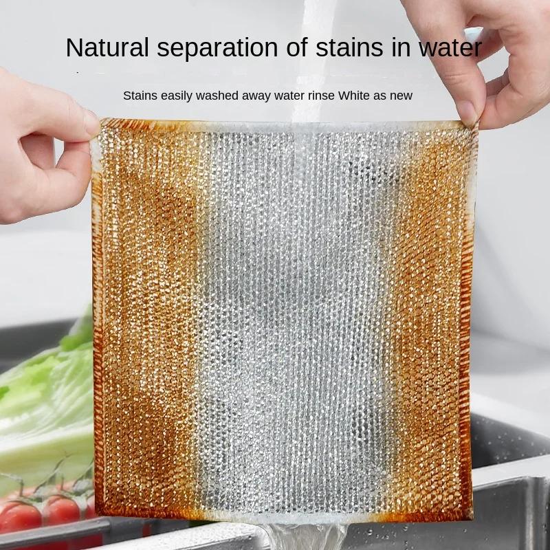 New Thickened Cleaning Cloth Kitchen Magic Dishwashing Towel Metal Steel Wire Cleaning Rag Microwave Stove Clean Tool Dish Cloth