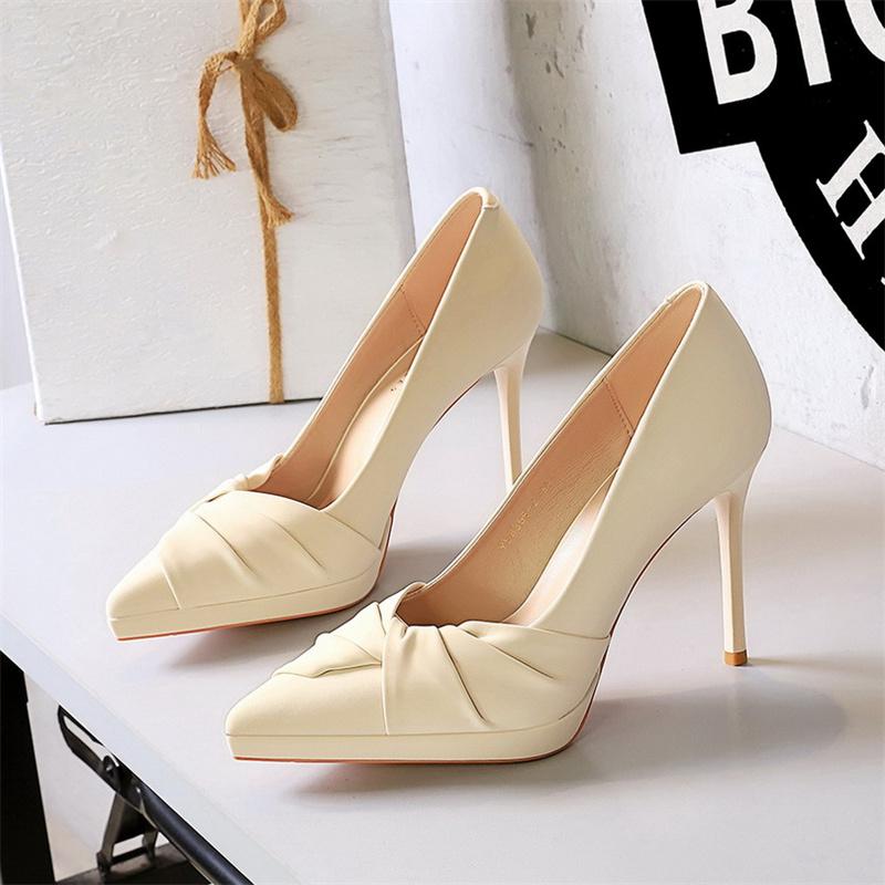 2026 American Style Fashion Luxury Banquet High Heels Slim Heels Super High Heel Pointed Toe Waterproof Platform Single Shoes