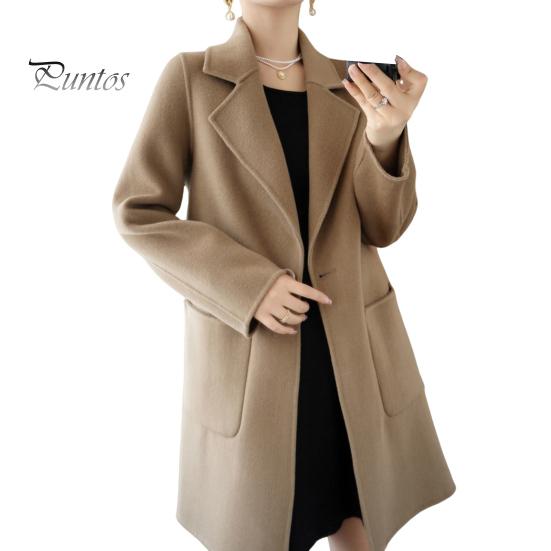 

Женская куртка с двойными карманами, лацканами, однотонное шерстяное пальто на одной пуговице, большой размер, свободное, теплое, с длинными рукавами, для поездок на работу, свиданий, весна, осень, зима L